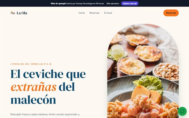 Web de ejemplo de Cevichería La Ola