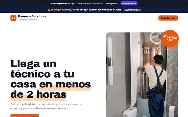 Web de ejemplo de Huamán Servicios