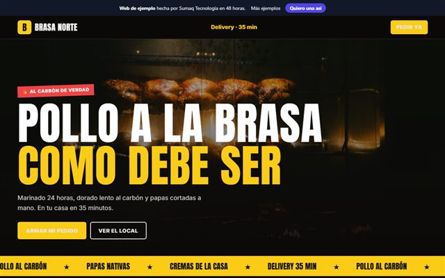 Web de ejemplo de Pollería Brasa Norte