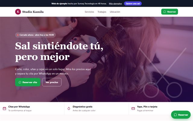 Web de ejemplo de Studio Kamila