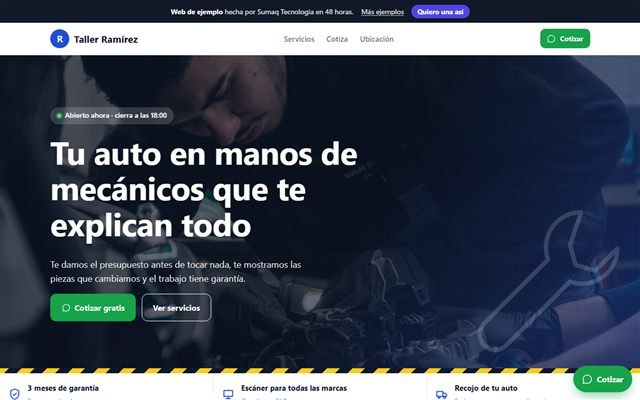 Web de ejemplo de Taller Ramírez